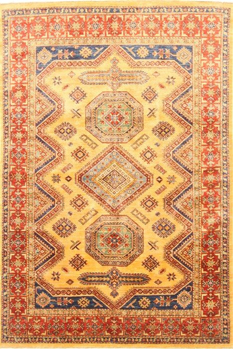 Kazak Yellow Hand Knotted 49 X 70  Area Rug 250-20410 Image 0