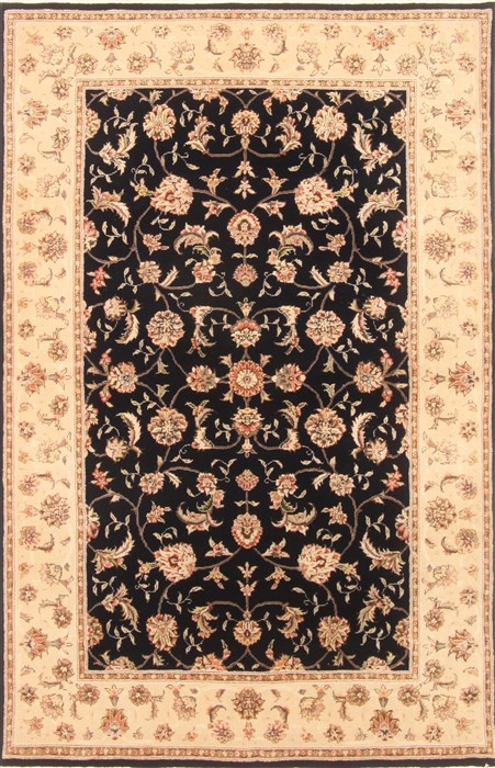 Kashan Black Hand Knotted 40 X 60  Area Rug 250-20523 Image 0