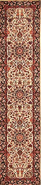 Chinese Tabriz cream Runner 10 to 12 ft Wool Carpet 20540