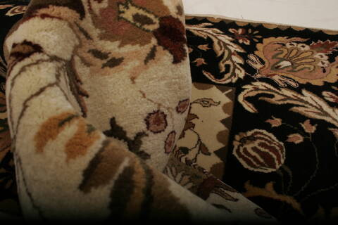 Kashmar Beige Square Hand Knotted 511 X 60  Area Rug 250-20824 Image 1