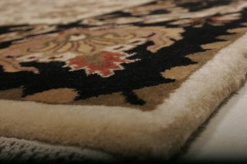 Kashmar Beige Square Hand Knotted 511 X 60  Area Rug 250-20824 Image 5