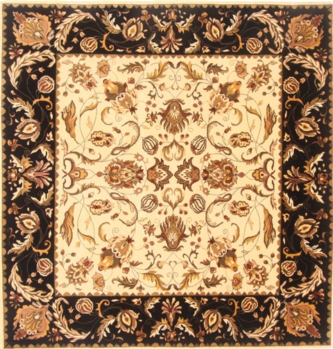 Kashmar Beige Square Hand Knotted 511 X 60  Area Rug 250-20824 Image 0