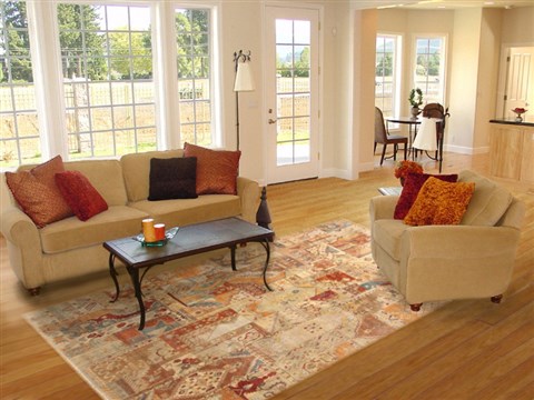 Patchwork Multicolor Hand Knotted 82 X 104  Area Rug 250-20949 Image 4