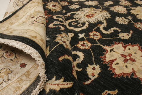 Ziegler Black Hand Knotted 81 X 104  Area Rug 250-21518 Image 8