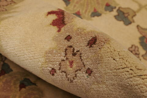 Chobi Beige Hand Knotted 84 X 98  Area Rug 250-21550 Image 2
