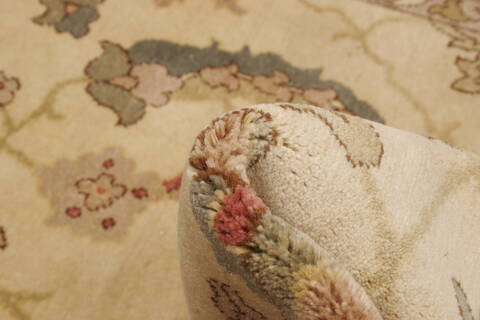 Chobi Beige Hand Knotted 84 X 98  Area Rug 250-21550 Image 5