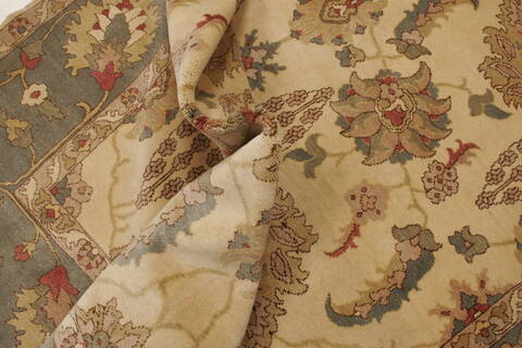 Chobi Beige Hand Knotted 84 X 98  Area Rug 250-21550 Image 7