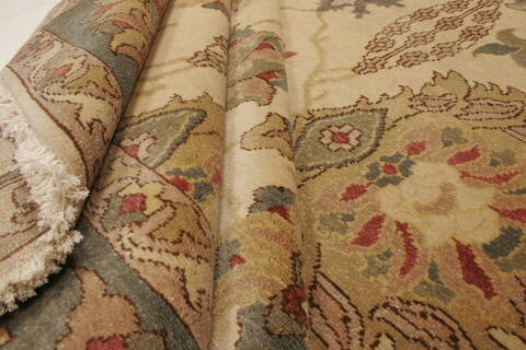 Chobi Beige Hand Knotted 84 X 98  Area Rug 250-21550 Image 8