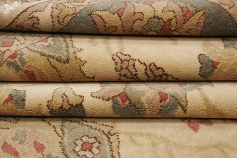 Chobi Beige Hand Knotted 84 X 98  Area Rug 250-21550 Image 9