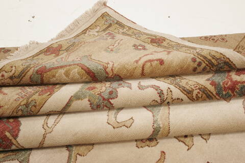 Chobi Beige Hand Knotted 83 X 103  Area Rug 250-21555 Image 10