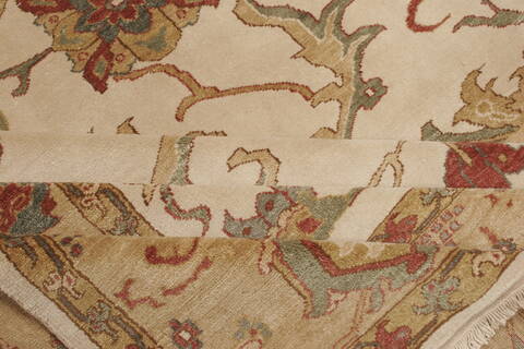 Chobi Beige Hand Knotted 83 X 103  Area Rug 250-21555 Image 11