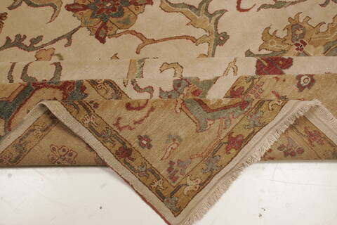 Chobi Beige Hand Knotted 83 X 103  Area Rug 250-21555 Image 12