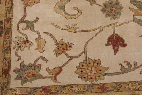 Chobi Beige Hand Knotted 83 X 103  Area Rug 250-21555 Image 17