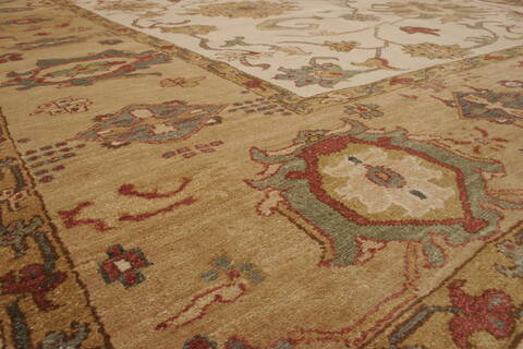 Chobi Beige Hand Knotted 83 X 103  Area Rug 250-21555 Image 19