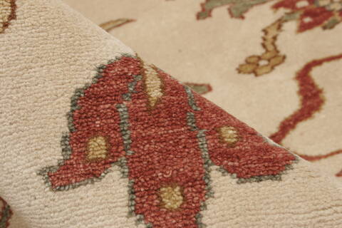Chobi Beige Hand Knotted 83 X 103  Area Rug 250-21555 Image 1