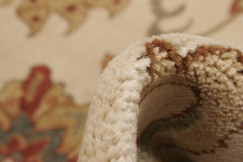 Chobi Beige Hand Knotted 83 X 103  Area Rug 250-21555 Image 3
