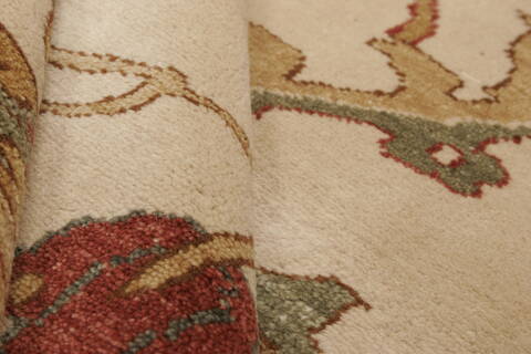 Chobi Beige Hand Knotted 83 X 103  Area Rug 250-21555 Image 7