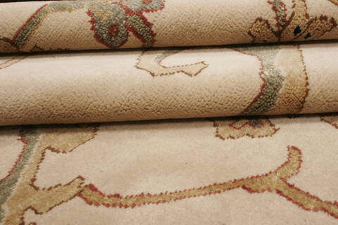 Chobi Beige Hand Knotted 83 X 103  Area Rug 250-21555 Image 8