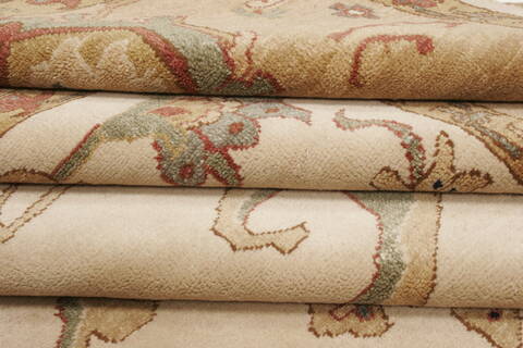 Chobi Beige Hand Knotted 83 X 103  Area Rug 250-21555 Image 9