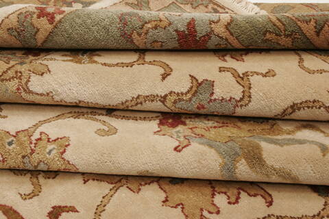Chobi Beige Hand Knotted 84 X 101  Area Rug 250-21560 Image 10