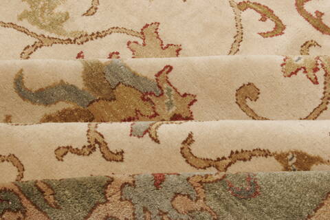 Chobi Beige Hand Knotted 84 X 101  Area Rug 250-21560 Image 12