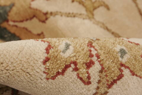 Chobi Beige Hand Knotted 84 X 101  Area Rug 250-21560 Image 1