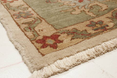 Chobi Beige Hand Knotted 84 X 101  Area Rug 250-21560 Image 21