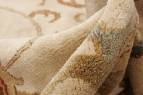 Chobi Beige Hand Knotted 84 X 101  Area Rug 250-21560 Image 2