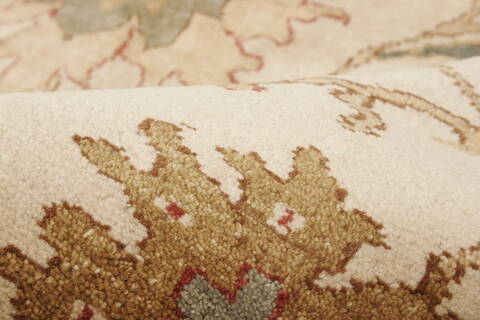 Chobi Beige Hand Knotted 84 X 101  Area Rug 250-21560 Image 4