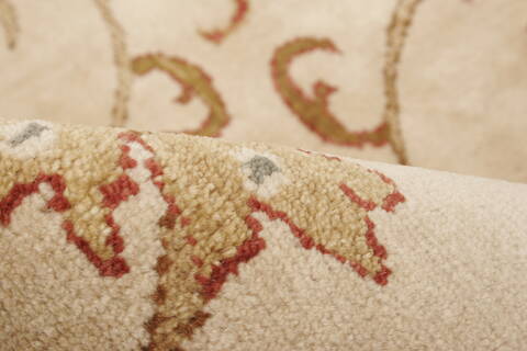 Chobi Beige Hand Knotted 84 X 101  Area Rug 250-21560 Image 5