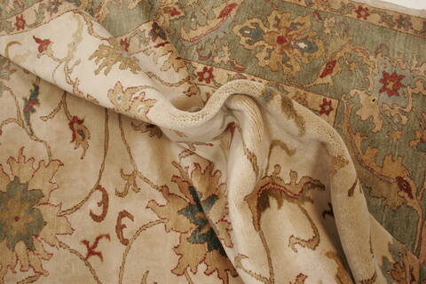 Chobi Beige Hand Knotted 84 X 101  Area Rug 250-21560 Image 6