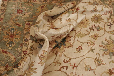 Chobi Beige Hand Knotted 84 X 101  Area Rug 250-21560 Image 7