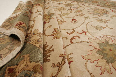 Chobi Beige Hand Knotted 84 X 101  Area Rug 250-21560 Image 8