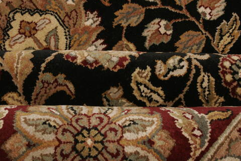 Agra Black Hand Knotted 80 X 102  Area Rug 250-21753 Image 11