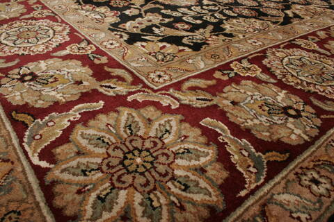 Agra Black Hand Knotted 80 X 102  Area Rug 250-21753 Image 16