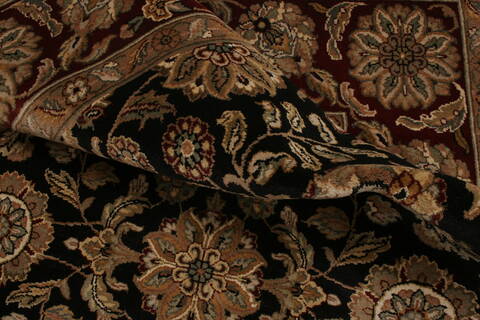 Agra Black Hand Knotted 80 X 102  Area Rug 250-21753 Image 6