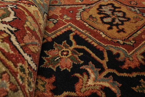 Serapi Blue Hand Knotted 311 X 60  Area Rug 250-21901 Image 4