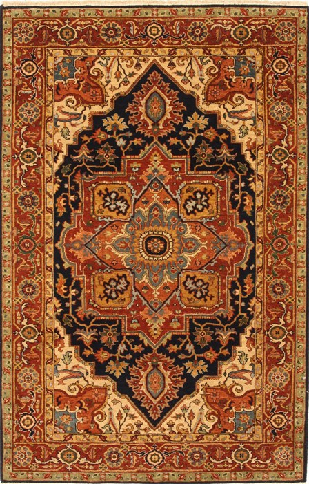 Serapi Blue Hand Knotted 311 X 60  Area Rug 250-21901 Image 0