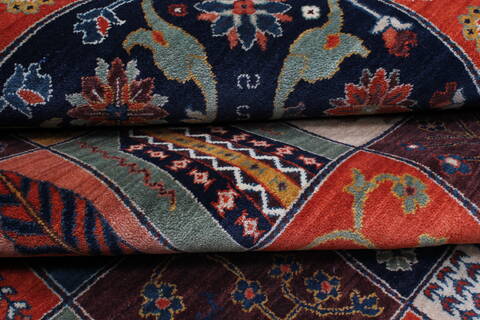 Bakhtiar Multicolor Hand Knotted 89 X 116  Area Rug 250-22094 Image 10