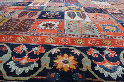 Bakhtiar Multicolor Hand Knotted 89 X 116  Area Rug 250-22094 Image 16