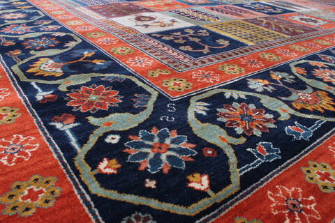 Bakhtiar Multicolor Hand Knotted 89 X 116  Area Rug 250-22094 Image 17