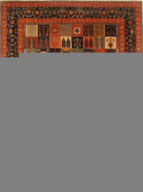 Bakhtiar Multicolor Hand Knotted 89 X 116  Area Rug 250-22094 Image 0