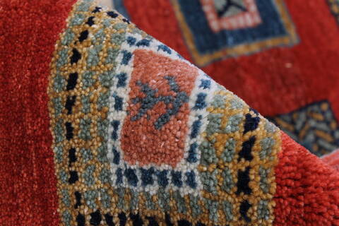 Gabbeh Multicolor Hand Knotted 91 X 1110  Area Rug 250-22178 Image 11
