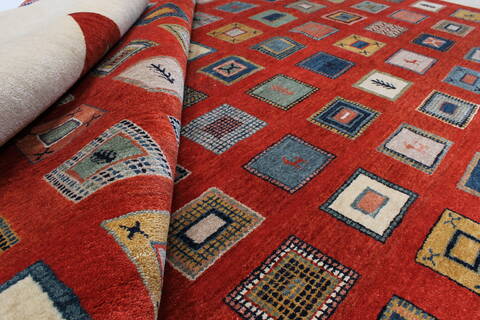 Gabbeh Multicolor Hand Knotted 91 X 1110  Area Rug 250-22178 Image 13