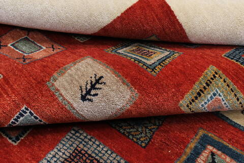 Gabbeh Multicolor Hand Knotted 91 X 1110  Area Rug 250-22178 Image 14