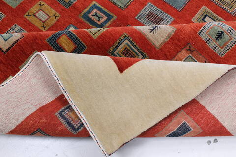 Gabbeh Multicolor Hand Knotted 91 X 1110  Area Rug 250-22178 Image 17