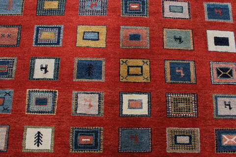 Gabbeh Multicolor Hand Knotted 91 X 1110  Area Rug 250-22178 Image 4