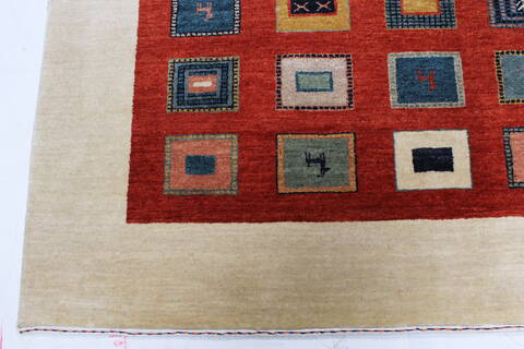 Gabbeh Multicolor Hand Knotted 91 X 1110  Area Rug 250-22178 Image 5