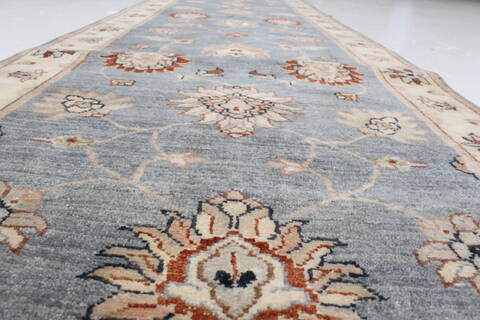 Ziegler Blue Runner Hand Knotted 26 X 131  Area Rug 250-22385 Image 16
