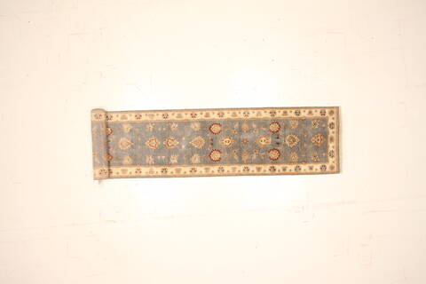 Ziegler Blue Runner Hand Knotted 26 X 131  Area Rug 250-22385 Image 1